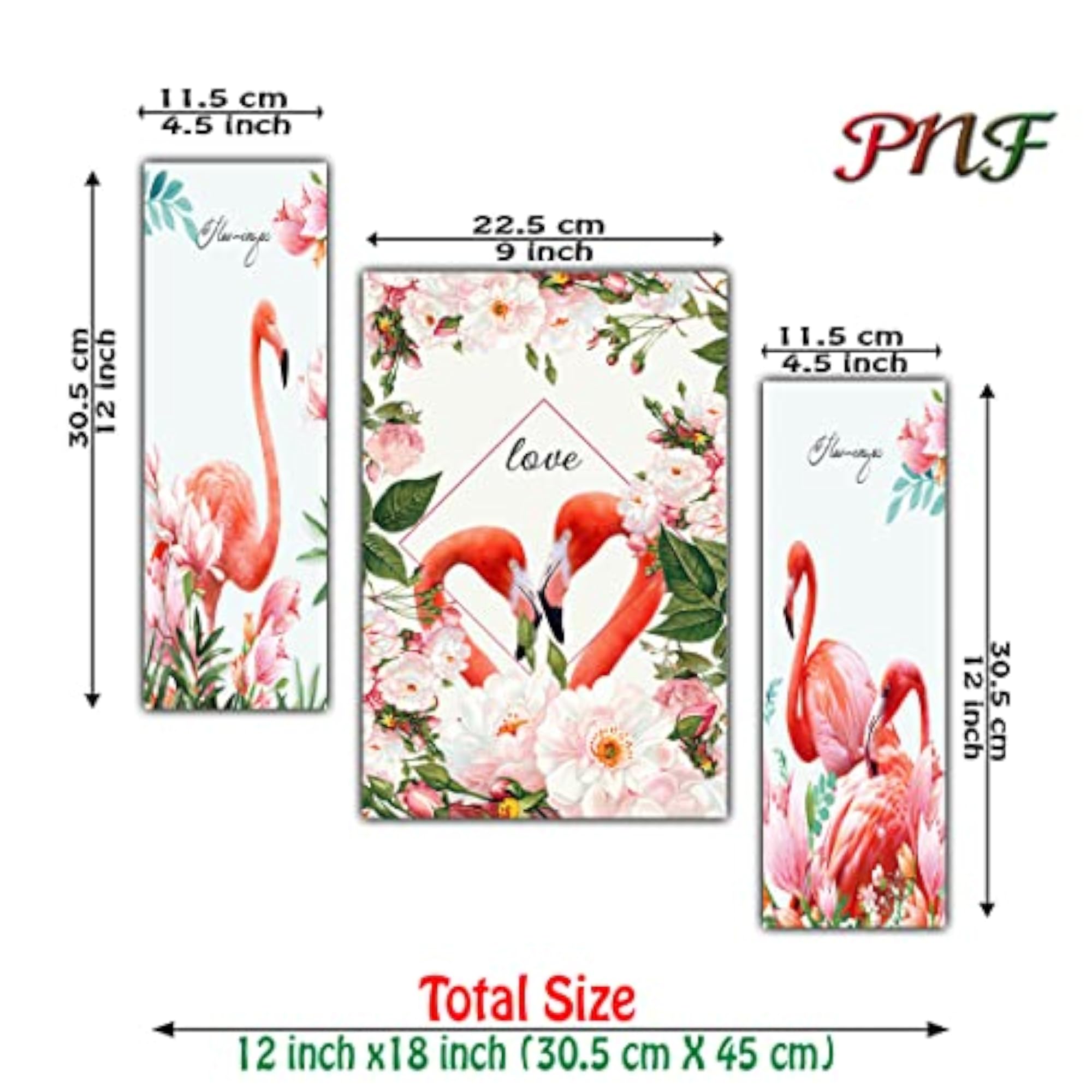 Flamingo Hexagon MDF Poster and Frames, Set of 3